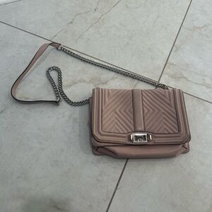 Rebecca Minkoff Mauve Pink Leather Love Crossbody Bag